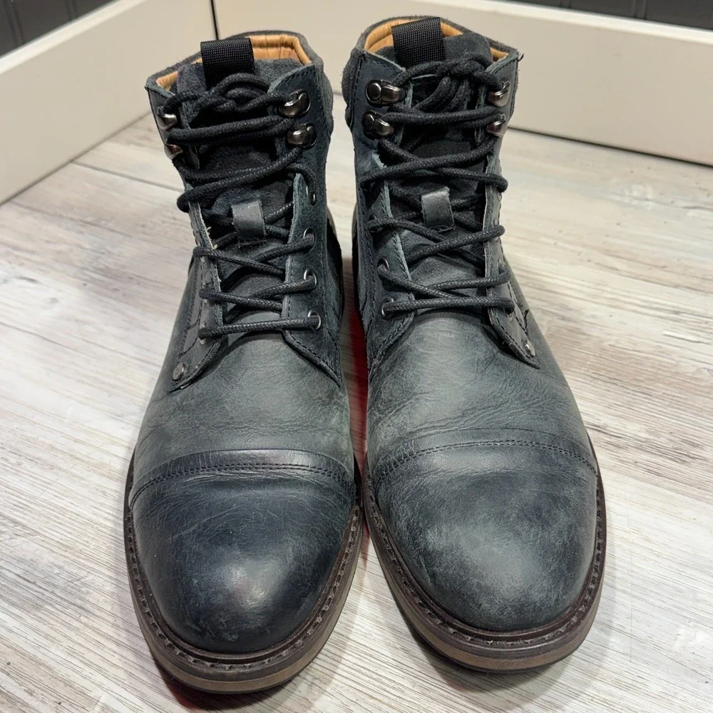 Rodd & Gunn Men's Dunedin Leather‎ Lace-Up Military Boots Size EUR 41 Black